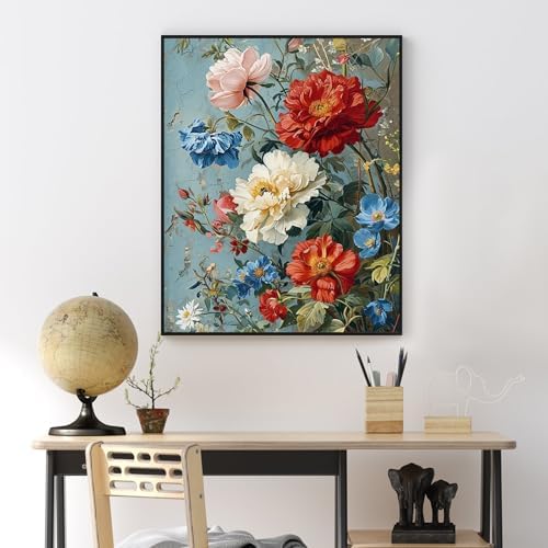 Yezavesu Flowers Paint by Numbers Kit for Adults Without Frame 16x20 in - Image 7