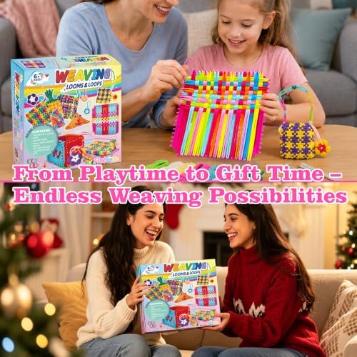 270 Pcs Weaving Loom Kit for Kids,DIY Arts & Crafts Kit with 9 Color Loops - Image 7