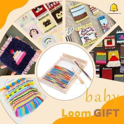 Wooden Weaving Loom Kit for Kids,Arts and Crafts Mini Weaving Loom with 13 roll Colorful Yarns,11.4" x 7.5" Hand-Knitting Frame Looms for Easy Weaving,Weaving Loom and Yarns for Beginners and Adults - Image 7