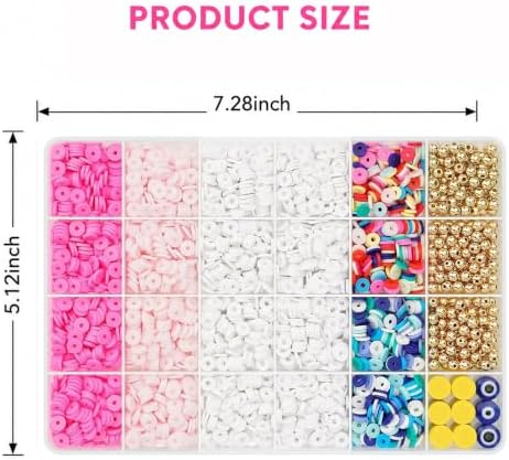 DIY Bead Bracelet Making Kit – Colorful Clay Beads Set with Gold Beads,Polymer Heishi Beads Charms – Jewelry Making Supplies for Crafting, Handmade Accessories & DIY Projects - Image 6