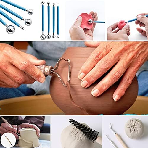 ReArt Natural Air-Dry Clay, Baking Clay, Low Fire Pottery with 40 Pcs Pottery Tools (Gray and White) - Image 7
