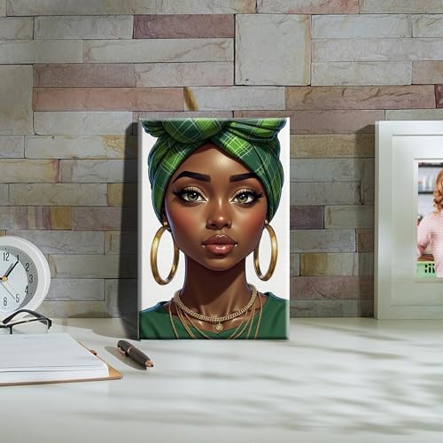 HeeBenor Framed Paint by Numbers Kit for Adults, Black Women, 8x12 Inch - Image 7