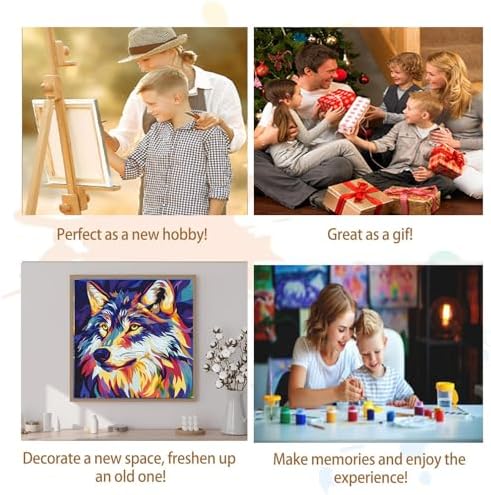 Artunion Framed Paint by Numbers Kit for Adults Beginners & Kids Ages 8-12,Wolf Head Paint by Number with Frame,Acrylic Paint by Numbers Kit on Canvas 10 * 10 Inch Without Easel - Image 7