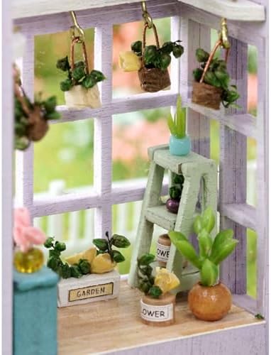 MAGQOO DIY Miniature Dollhouse Kit with Furniture 1:100 Scale Creative Room Mini Wooden Doll House Accessories DIY Miniature House Kit(Happy Manor) - Image 7