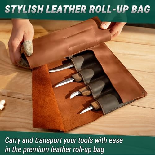 BeaverCraft Deluxe Wood Carving Kit S18X - Wood Carving Knife Set - Spoon Carving Tools Set - Whittling Knives - Woodworking Wood Carving Tools Large Whittling Kit S18X - Image 6