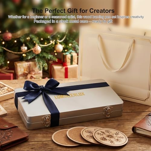 Professional Wood Burning Kit, 60 Pcs Adjustable Temperature Wood Burning Pen Set - Ultimate DIY Wood Burning Tool in Premium Metal Case, Ideal Gift for Pyrography, Wood, Leather, Carving, Soldering - Image 7