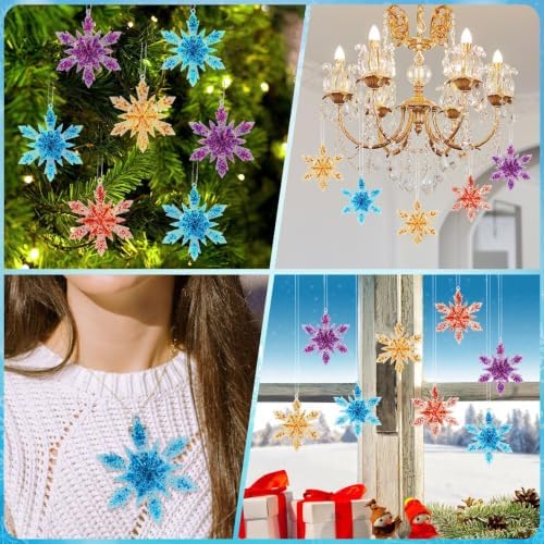 4 Pcs Snowflake Resin Molds, 3D Christmas Snowflake Molds, Christmas Epoxy Resin Mold for DIY Winter Xmas Pendant Decoration - Image 7