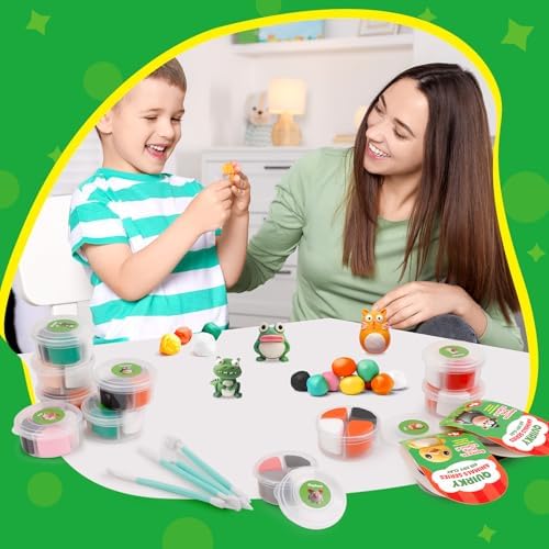 Kasfalci Air Dry Clay Kit for Kids, 12 Animals Modeling Magic Clay Sculpting Set, DIY Party Favors Arts & Crafts for Kids Ages 4-6-8-12, Ultra Light & Soft, Safe & Non-Stick with Tools & Tutorials - Image 6