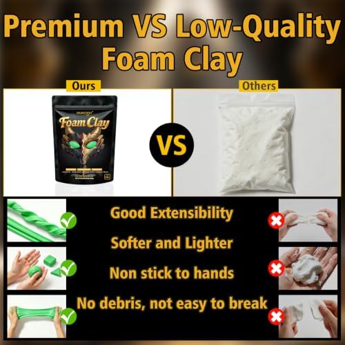 MEARCOOH Modeling air Dry Foam Clay Green Cosplay Magic Clay 100g (3.53oz) - Image 6