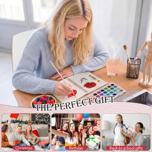 Landhoow Flower Watercolor Workbooks, Water Coloring Book for Adult Beginners 14 Floral Designs Friendly Painting Arts Crafts Exploration Gifts for Birthday Back to School - Image 7