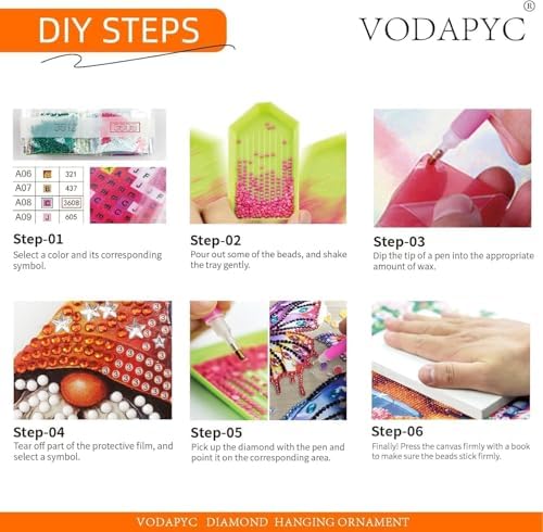VODAPYC 6PCS Mother's Day Diamond Art Greeting Cards Kit - Image 7