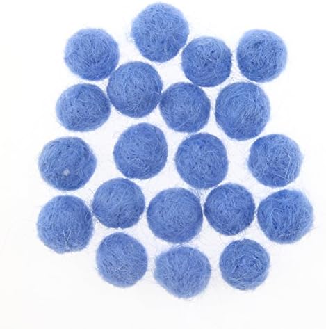 Needle Felt Balls Pure Wool Beads Dry Felted Balls 15mm Handmade DIY Crafts 20pcs (Blue) - Image 4