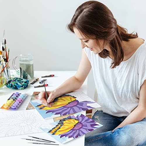 ARTEZA Paint by Numbers Kit for Adults, 12x16 Inches, 25 Pieces, 1 Canvas Panel, 16 Acrylic Paint Pots, 5 Paintbrushes, Art Supplies for Home & Office - Image 7