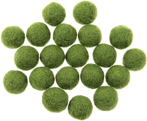 Zasy 30mm Needle Wool Felt Balls Foam Filled Wool Felt Pom Pom Home Decor DIY (Army Green) - Image 3