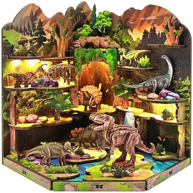 Book Nook Kit, Dinosaur Secret Realm 3D Wooden Puzzle Diorama - Image 7