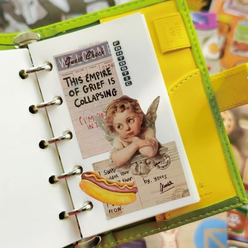 PRSTINCOL Vintage Sticker Book with 30 Pages of Ephemera Stickers, Aesthetic Junk Journaling Supplies for Scrapbooking Adults, 8.3 by 5.5 Inches, Over 550 Pieces - Image 6