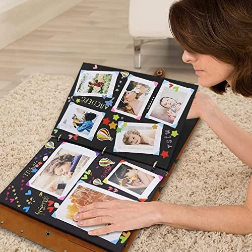 ZEEYUAN DIY Scrapbook Leather Scrap Book Photo Album 60 Pages, Mothers Day Gifts for Mom Scrapbook Photo Album Vintage Travelling Journal Scrap Book - Image 7