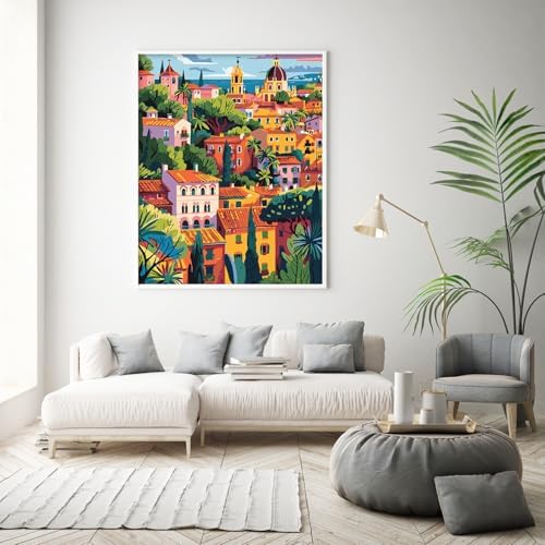 Possoco Paint by Numbers Kit for Adults Beginner, Europe Landscape Easy Adult Paint by Number Kits on Canvas, DIY Acrylic Watercolor Oil Paint by Number for Adults Teens for Home Decor 16x20 Inch - Image 7