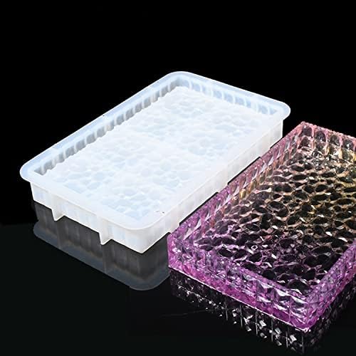 JiaMai US Yayatty Jewelry Casting Silicone Molds, Rectangle Diamond Pattern Resin Molds with Gold Foil Flakes for Tray Making, Home Decoration - Image 7
