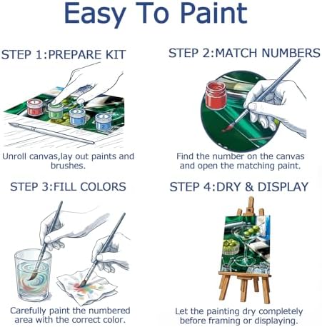 AuraDraw Cocktail Glass Paint by Numbers Kit for Adults Beginner - Painting by Numbers - DIY Acrylic Paint Kit for Home Wall Decor Without Frame 16X20 inch - Image 6