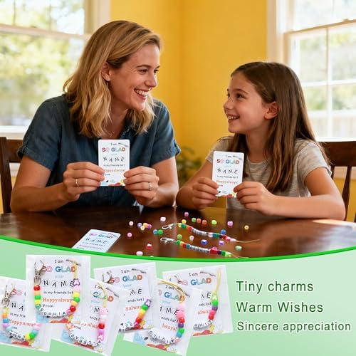 Tuhangcc 876 Pcs Back to School DIY Keychain Making Kit,Adjustable Letter Alphabet Beads Strings, Butterfly Beads,16 Charm Cards with Lobster Clasps & Strings for Welcome First Day of School Gift - Image 7