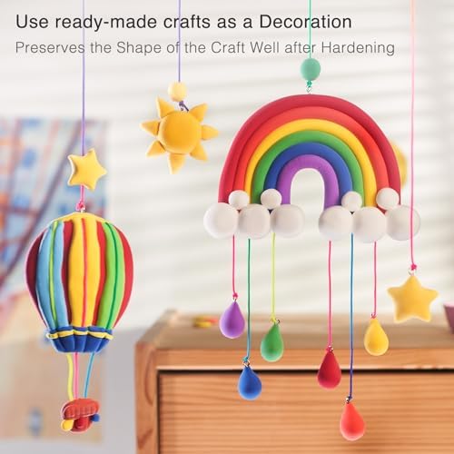 FlyFlag Air Dry Clay - 70 Colors, Ultra Light and Soft, Non-Toxic Modeling Clay for Kids with Tools and Tutorials, for Creative Play and Learning - Image 6