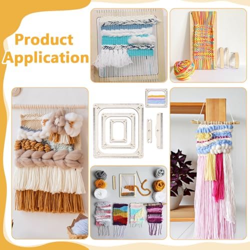 NBEADS 5 Pcs Weaving Loom Kit, Rectangle Weaving Loom Kit with Weaving Comb and Weaving Tools Wooden Multi-Craft Weaving Loom for Beginners and Weaving Enthusiasts - Image 5
