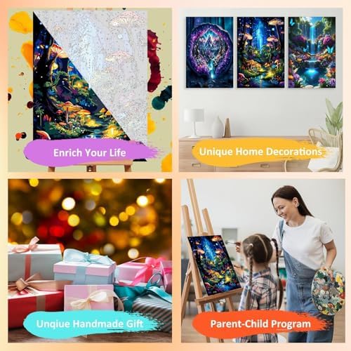 3 Pack Framed Paint by Numbers for Adult with Wooden Easel (8x12 inch) - Image 7