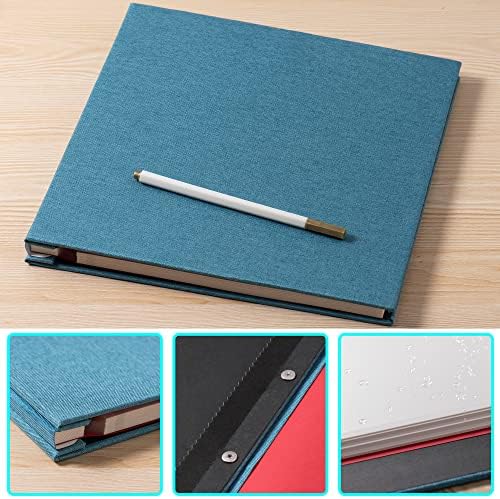 Sky Blue Photo Album Self Adhesive Scrapbook Album for 4×6 Photos/Pictures DIY Linen Cover Album 15 Sheets/30 Blank Pages for Family Wedding, Birthday, Christmas, Anniversary - Image 5