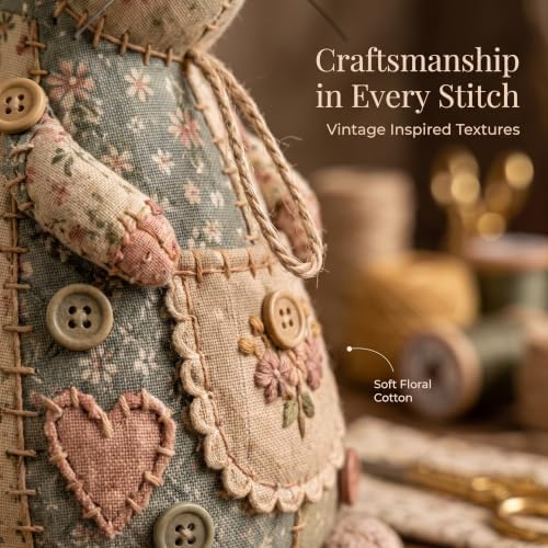 Odetina Patchwork Mouse DIY Sewing Kit, Handmade Craft Ornament Set (C) - Image 6