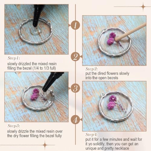 Inbagi 180 Pcs Open Bezels for Resin Jewelry - Image 6
