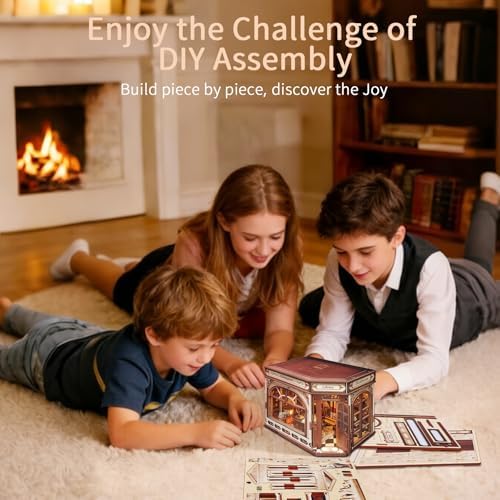 BELEEV Book Nook Kit for Adult and Teens,3D Wooden Puzzle(Athena's Library) - Image 7