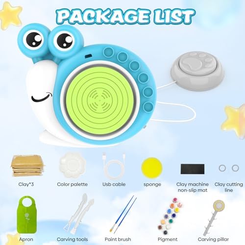 DCVREDF Pottery Wheel for Kids with 3 Clay Kits & Painting - Image 7