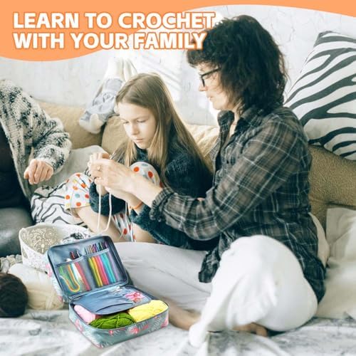 58pcs Crochet Kit Beginners, Crochet Hook Set with Yarn, Portable Crocheting Kit for Starter, Ergonomic Crochet Needles Tools DIY Knitting Accessories for Experienced Crochet Lovers, Flamingo - Image 7