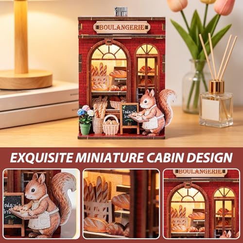 Book Nook Kit DIY Miniature House 3D Wooden Puzzle Bookshelf Decor - Image 7