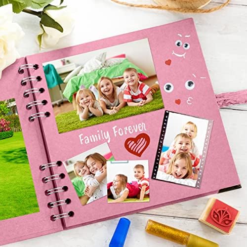 Bstorify Square Scrapbook Photo Albums 7 x 7 Inch Pink Thick Paper, Hardcover, Metal Corners, Ribbon Closure - Ideal for Your Scrapbooking Albums, Art & Craft Projects - Image 7