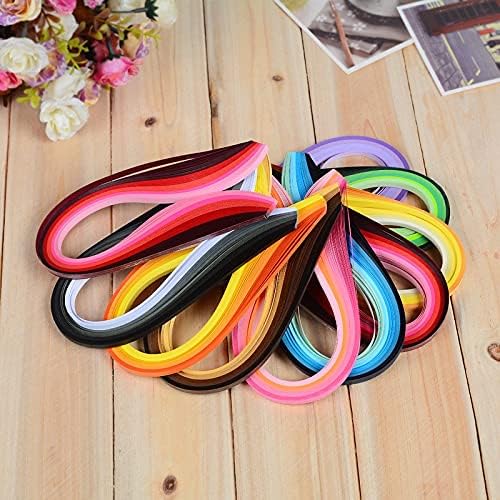 ODETOJOY Quilling Paper Gradient Quilling Strips 3mm Crafts Filigrana Paper 1/8inch Rainbow Color 120pcs Length 21inch (Green) - Image 6