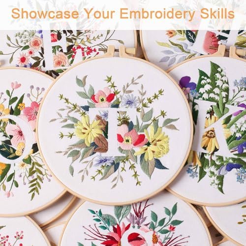 Harimau Letter Pattern T Embroidery Kit for Adult Beginners, Complete Starter Pack with 1 Hoop, Needles, Instruction Guide & Embroidery Stitch Video Tutorials - Image 7