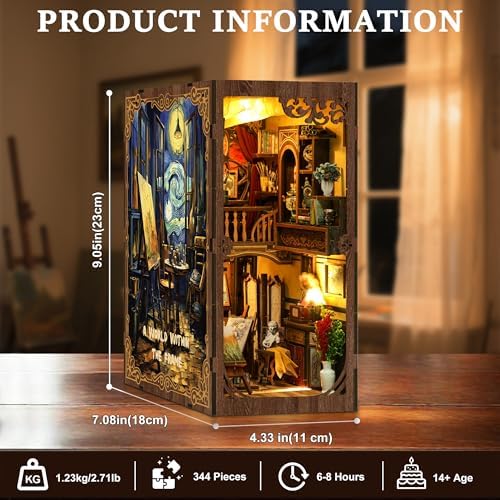 CRIOLPO DIY Book Nook Kit for Adults - 3D Wooden Puzzle with LED Lights - Image 7