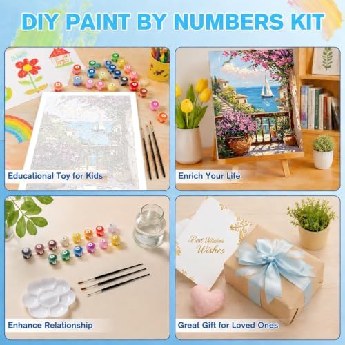 Yixzoxa Paint by Numbers Kit for Adults, DIY Oil Painting Canvas 16x20inch - Image 7