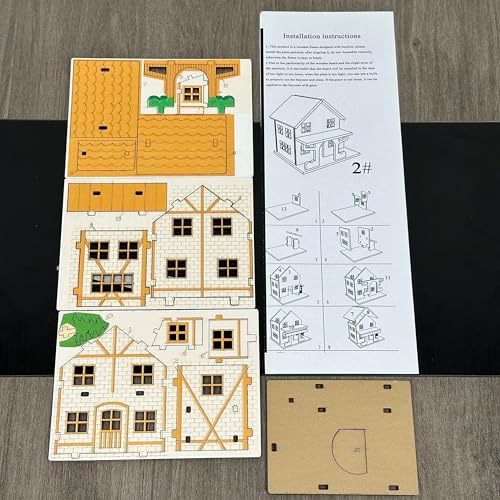 Log Cabin 3D Wooden House Puzzle,DIY Mini Building Model Kit,017 - Image 7