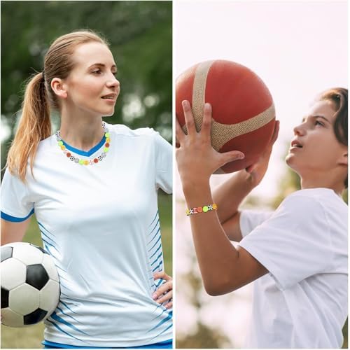 1000PCS Polymer Clay Beads for Bracelet Making, 24 Style Sports Charms incl. Baseball Basketball Soccer Football Rugby Volleyball, DIY Jewelry Making Supplies Kit - Image 7