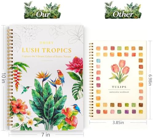Watercolor Workbook for Beginners,18 Rich Tropics Exotic Rainforest Water Coloring Book,Relaxing & Easy to Paint Water Coloring Book with 24 Colors-Perfect for Gifting to Creativity & Joy for Adults - Image 7