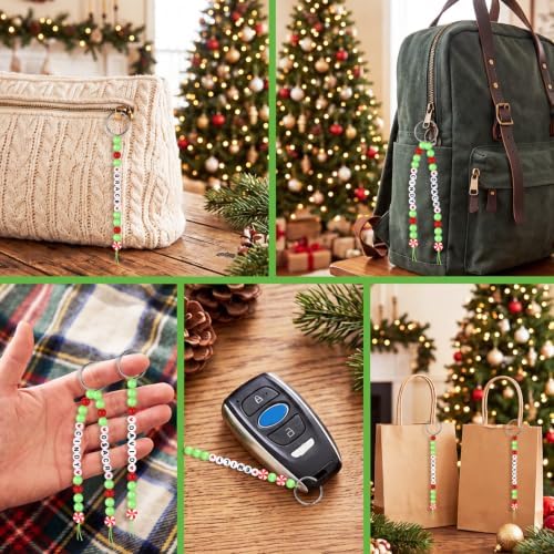 Landical 564 Pcs Christmas Peppermint Keychain Making Kit Name Bead Craft - Image 7