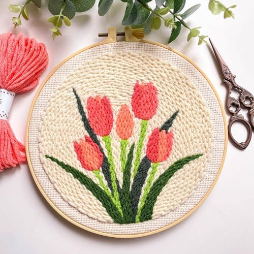 Punch Needle Kit for Beginners Tulip DIY Craft Set Relaxing Video Tutorial - Image 7