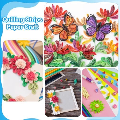 PATIKIL 540 x 10mm Rainbow Quilling Strips Paper,480 Pcs Origami Paper Quilling Strip for Art DIY Hand Craft Christmas, Gradient Purple - Image 5