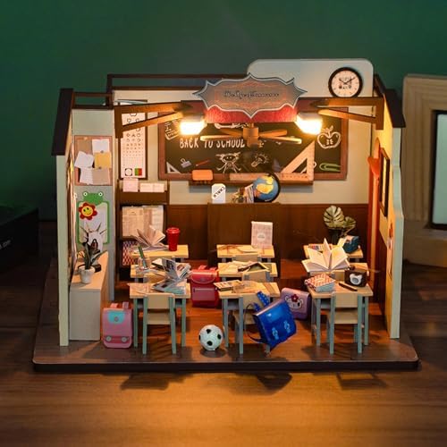 Miniature House Kit, DIY Dollhouse Kit w/LED Lights for Adults - Image 7