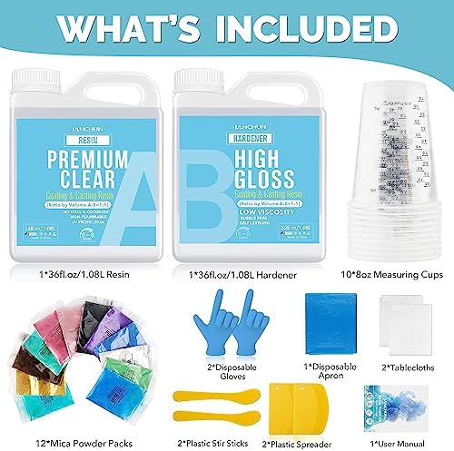 JANCHUN Epoxy Resin Kit 72oz, Bubble Free Crystal Clear Resin - Image 7
