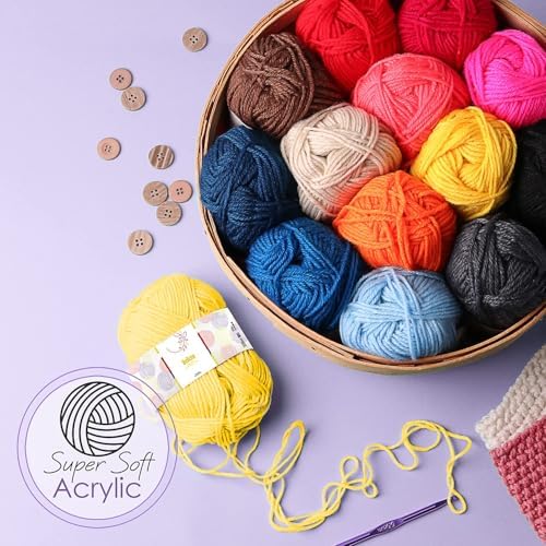 Hearth & Harbor Crochet Kit 114 Piece with 1500 Yards Assorted Yarn Kit, Ergonomic Hooks, Crocheting Instruction, Knitting & Crochet Supplies - Beginner Crochet Kits for Adults, Ideal for Amigurumi - Image 7