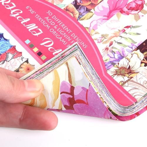 Origami Paper 50 Sheets, 6-Inch Square Double Sided Colored Craft Paper - Image 7